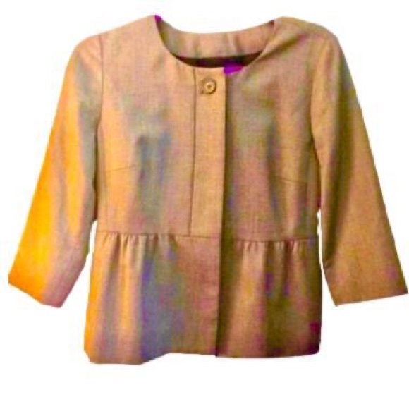 J. Crew Jackets & Blazers - J Crew light grey 100%wool jacket button accent size 6